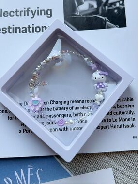 Hello Kitty Lavender Alloyed Metal Beaded Charm Bracelet